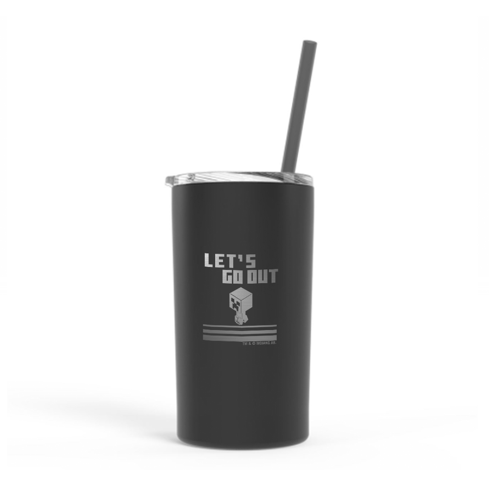 Minecraft Let's Go Out Creeper Laser Engraved Mini Tumbler