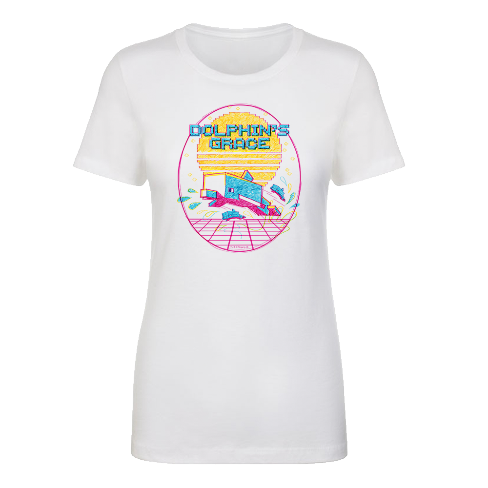 Minecraft Acid Sketch Dolphin Women's Short Sleeve T-Shirt