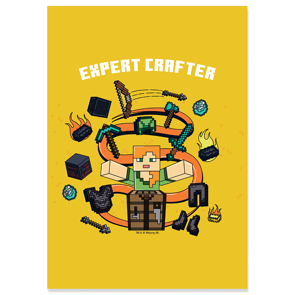 Minecraft Alex Expert Crafter Personalized Sticky Backed Poster | Official  Minecraft Shop