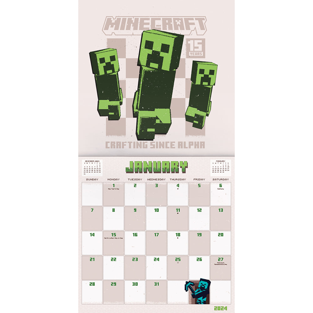 DateWorks 2024 Minecraft Wall Calendar