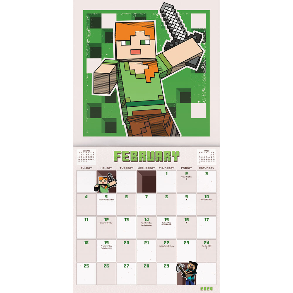 DateWorks 2024 Minecraft Mini Poster Calendar