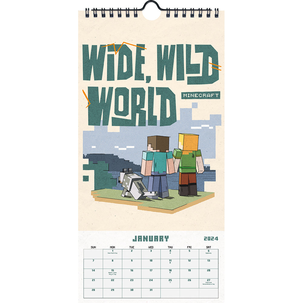 DateWorks 2024 Minecraft Mini Wall Calendar