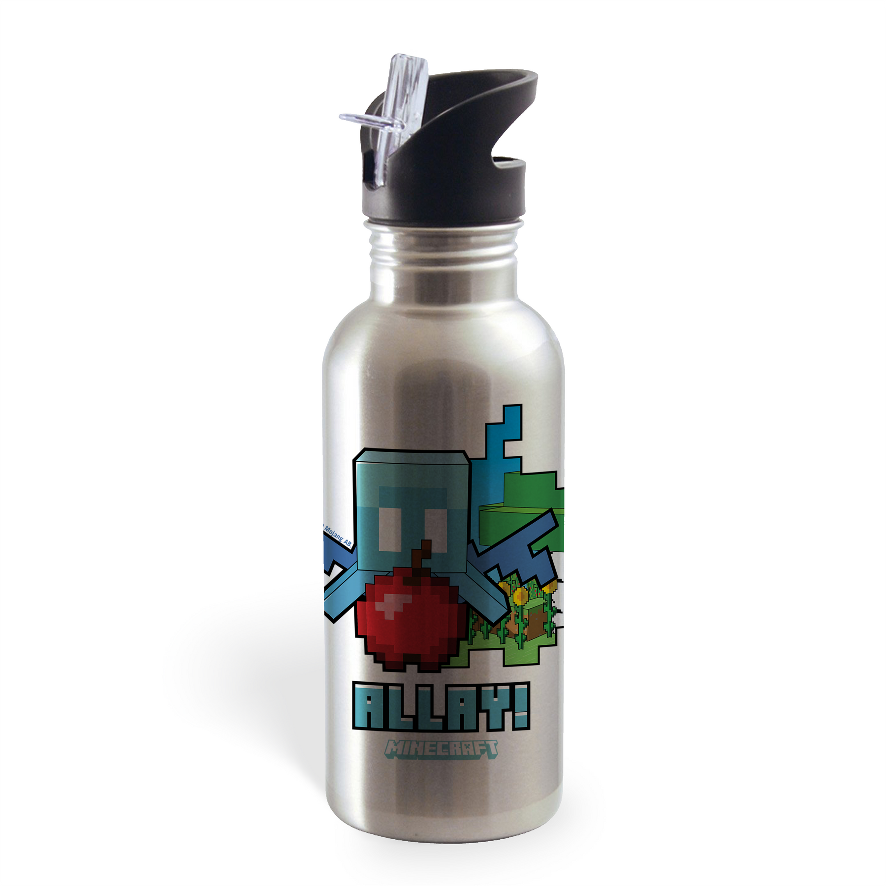 Minecraft Allay Comp 20 oz Screw Top Water Bottle with Straw