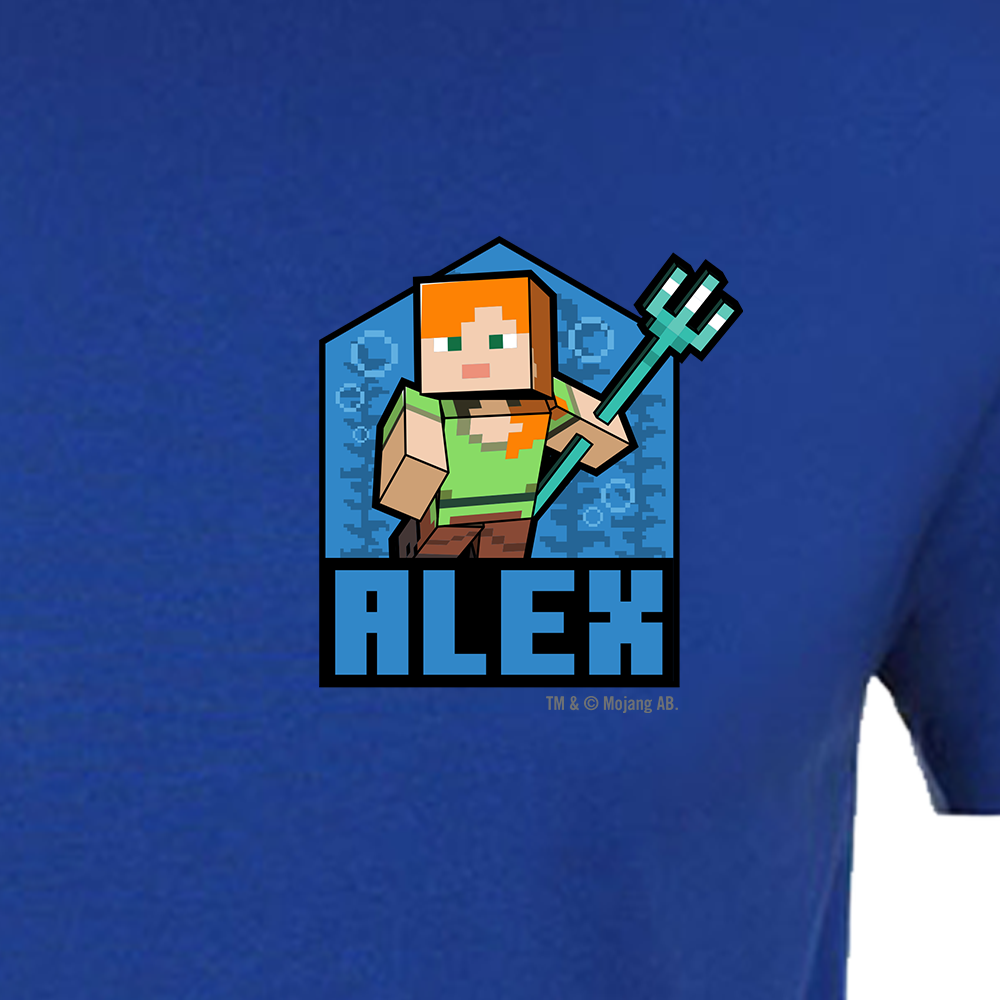 Minecraft Alex Badge Adult Short Sleeve T-Shirt